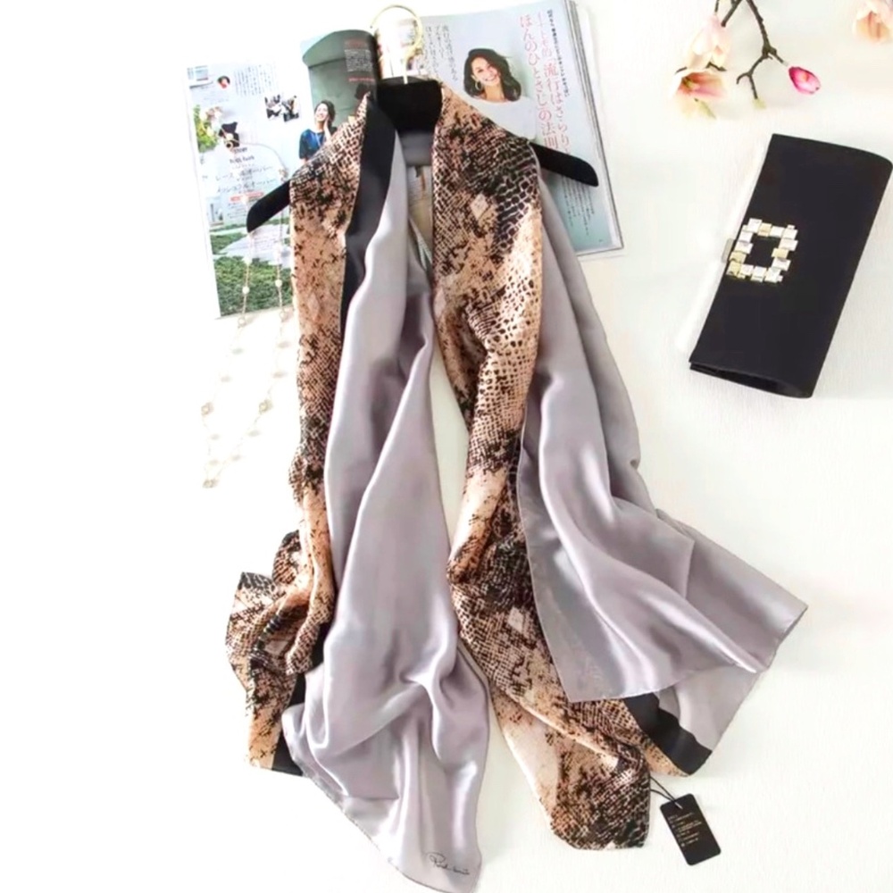 NWT SILK SCARF LUXURY STYLE STOLES WOMEN HEADBAND BAND STOLEN SHAWL PASHMINA